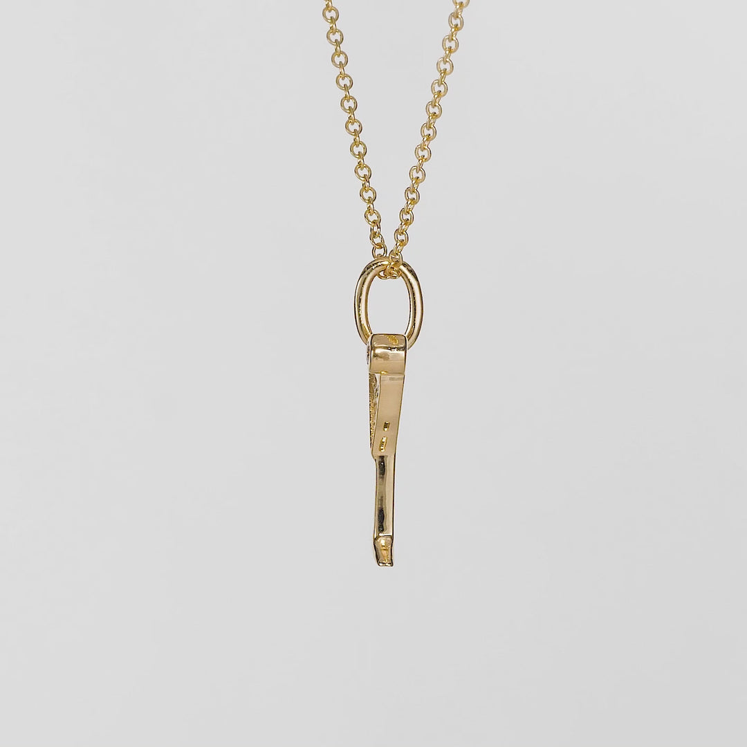 0.05 Cts White Diamond Pendant in 14K Yellow Gold