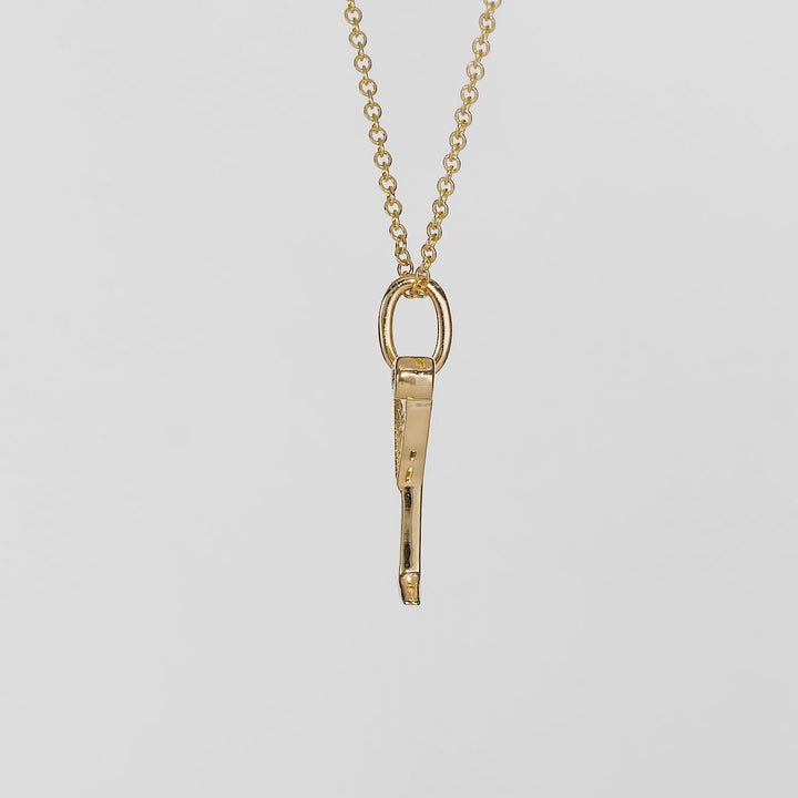 0.05 Cts White Diamond Pendant in 14K Yellow Gold