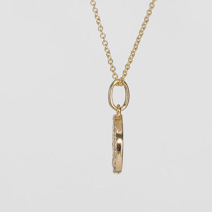 0.20 Cts White Diamond Pendant in 14K Yellow Gold