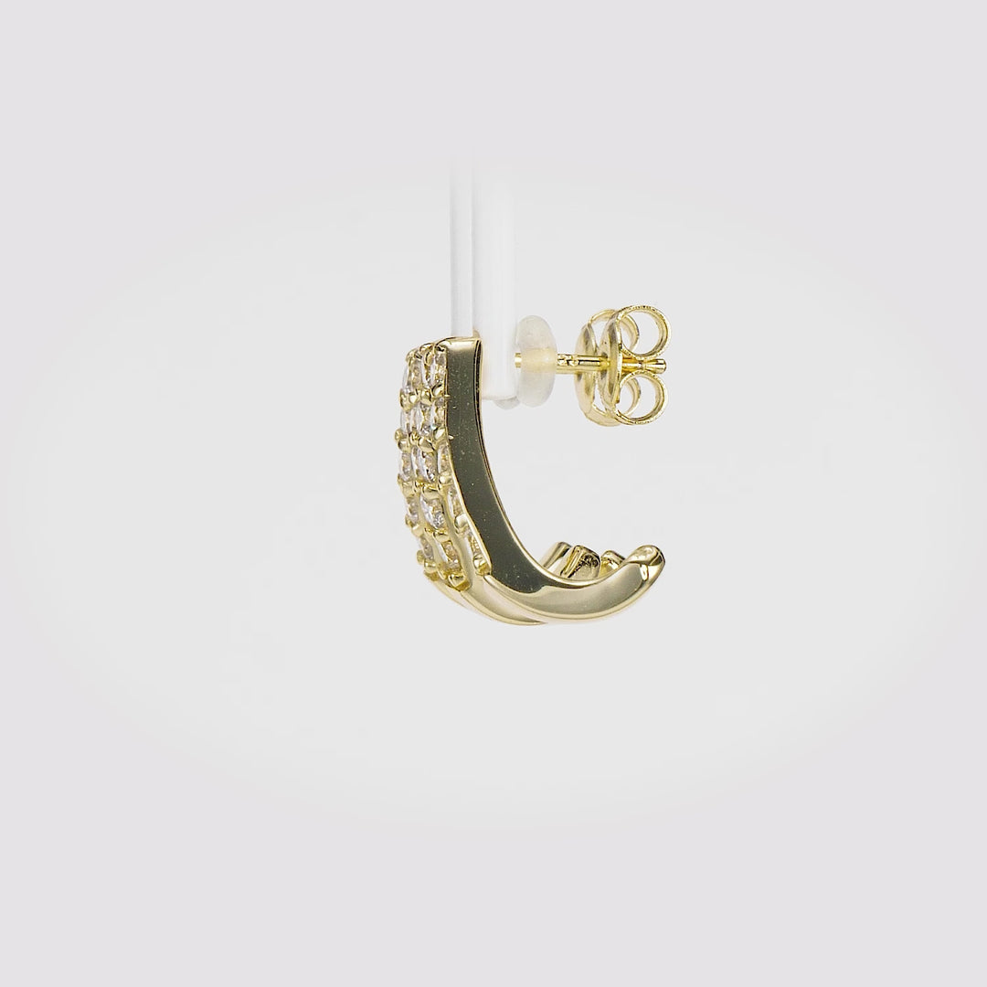 1.14 Cts Lab Grown Diamond Stud Earring in 925 Yellow Gold Plated