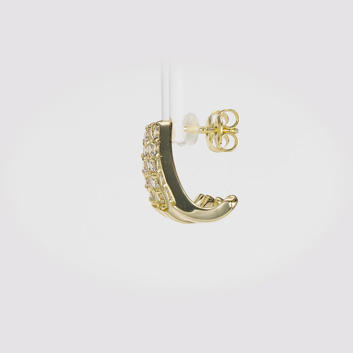 1.14 Cts Lab Grown Diamond Stud Earring in 925 Yellow Gold Plated