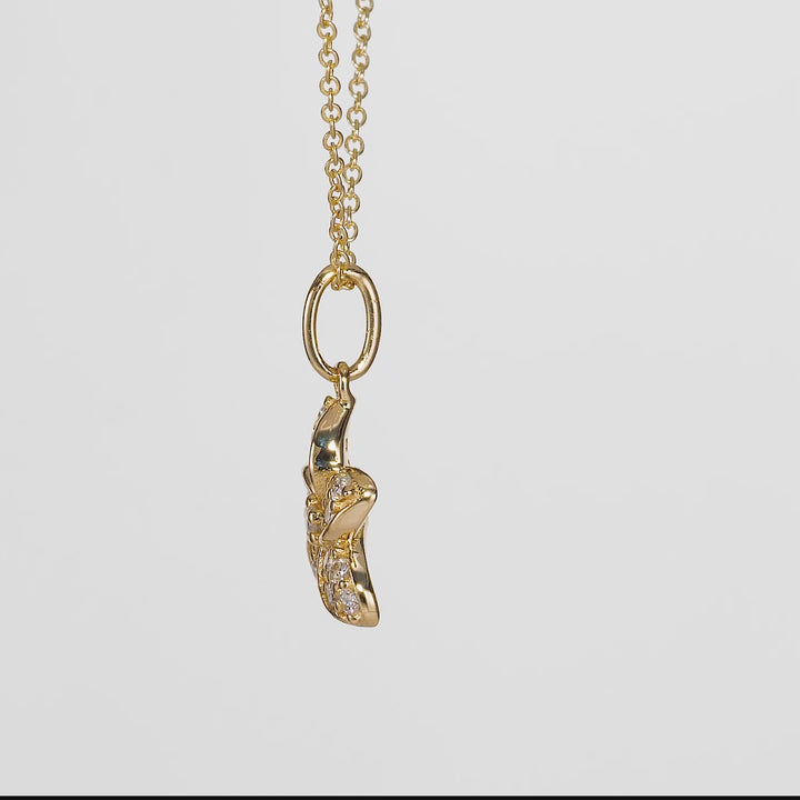0.16 Cts White Diamond Pendant in 14K Yellow Gold