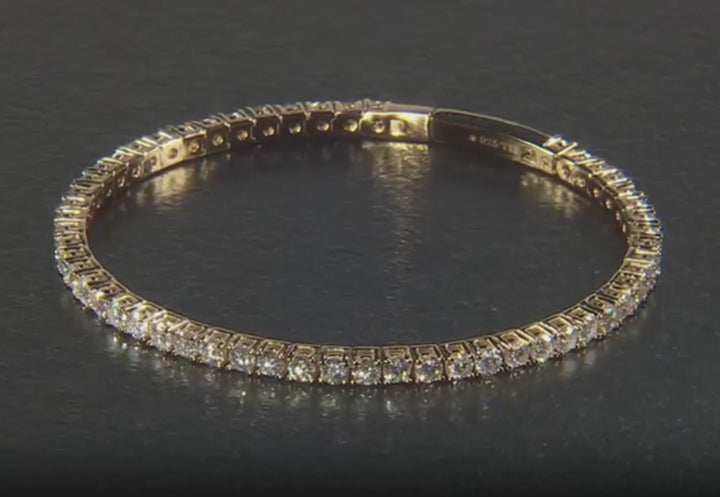 5.45 DEW Moissanite Bangle in 925 Yellow Gold Plated