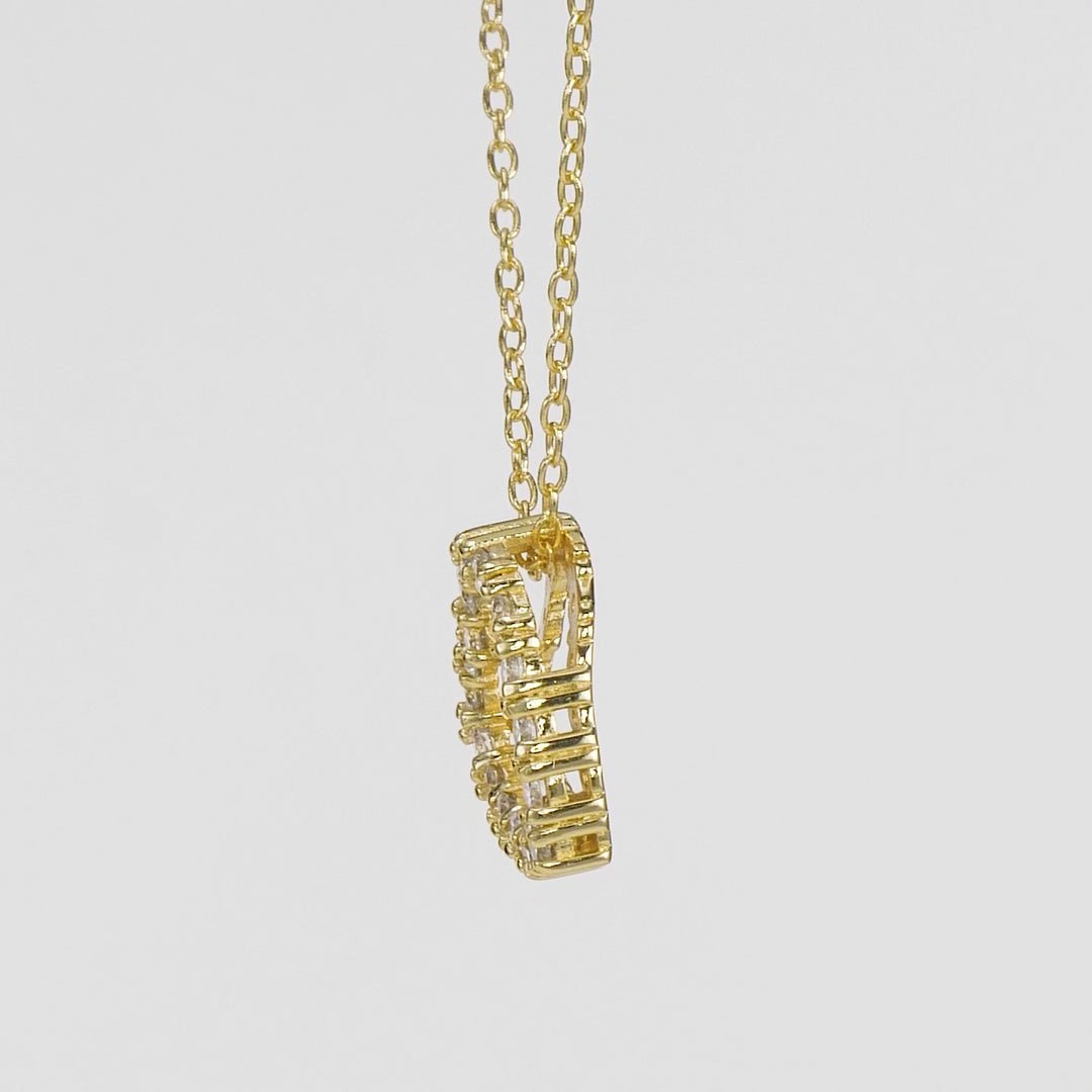 0.54 Cts Lab Grown Diamond Heart Necklace in 925 Yellow Gold Plated